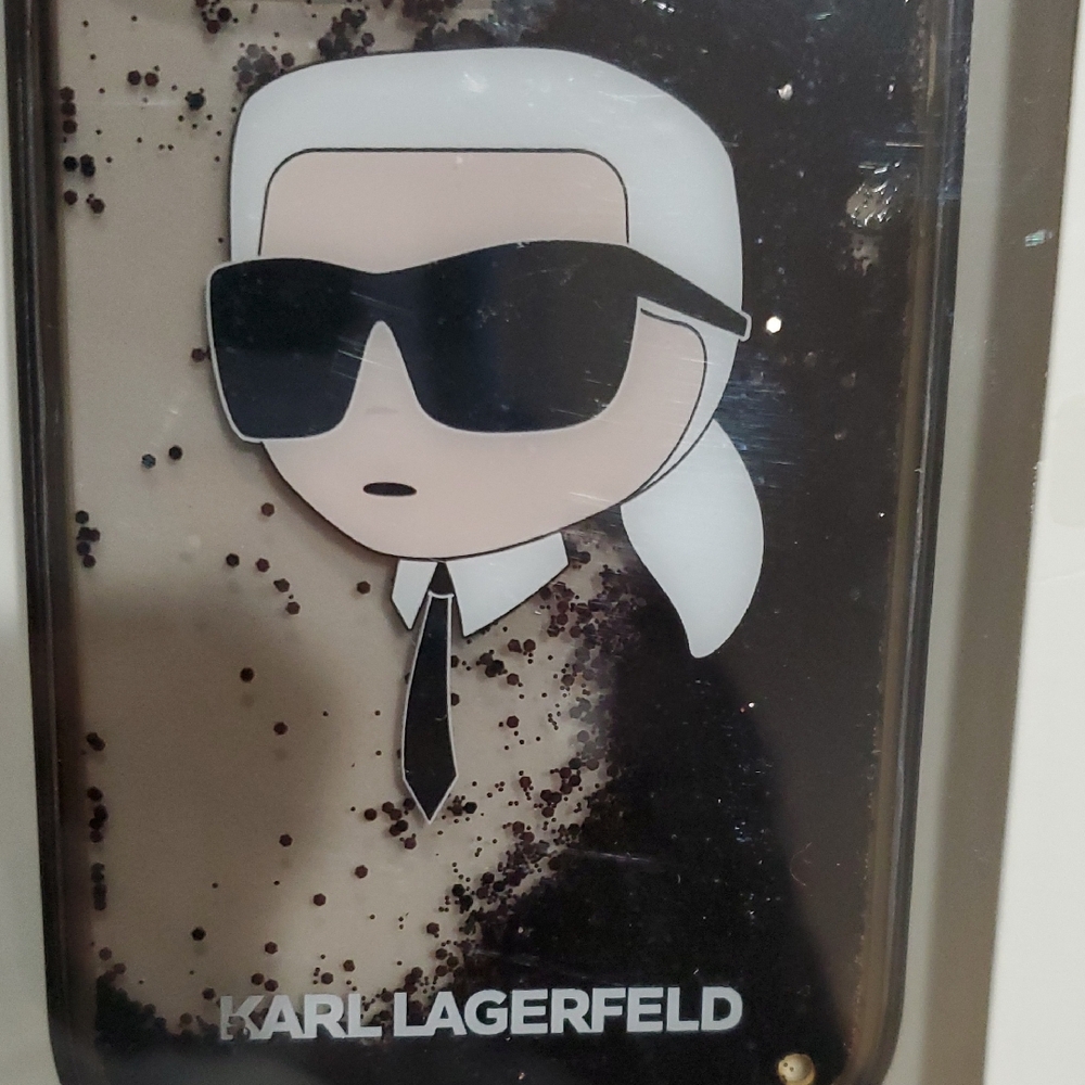 Karl Lagerfeld iPhone 15 Pro Karl figurehead liquid glitter slim profile‎ case